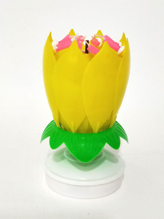 Wholesale Happy Birthday Music Spinning Electronic Lotus Candle JDC-CD-WCheng001