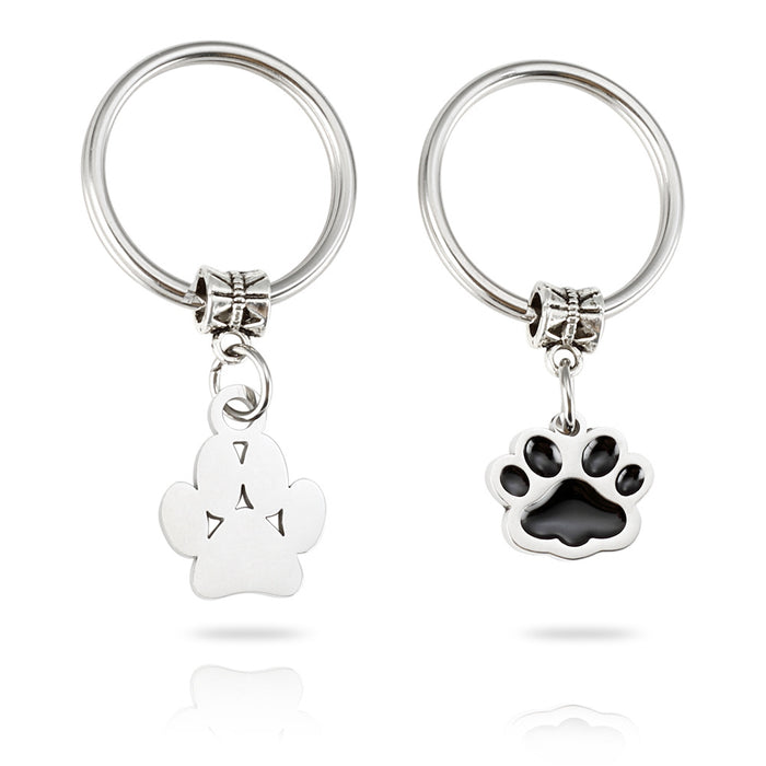 Jewelry WholesaleWholesale Stainless Steel Pet Footprint Keychain JDC-KC-Mail004 Keychains 麦伦 %variant_option1% %variant_option2% %variant_option3%  Factory Price JoyasDeChina Joyas De China