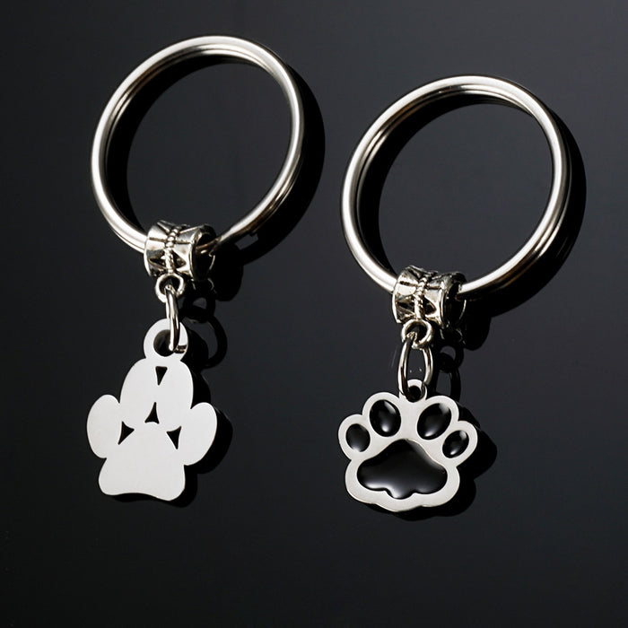 Jewelry WholesaleWholesale Stainless Steel Pet Footprint Keychain JDC-KC-Mail004 Keychains 麦伦 %variant_option1% %variant_option2% %variant_option3%  Factory Price JoyasDeChina Joyas De China