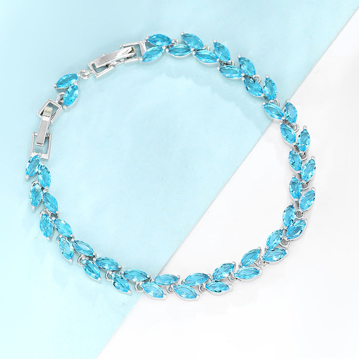 Wholesale Colorful Rainbow Colorful Zircon Rice Bracelet JDC-BT-DDD002