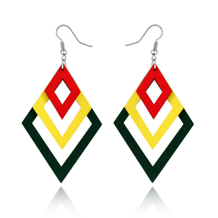 Wholesale creative square multi-layer earrings irregular earrings JDC-ES-Juej002