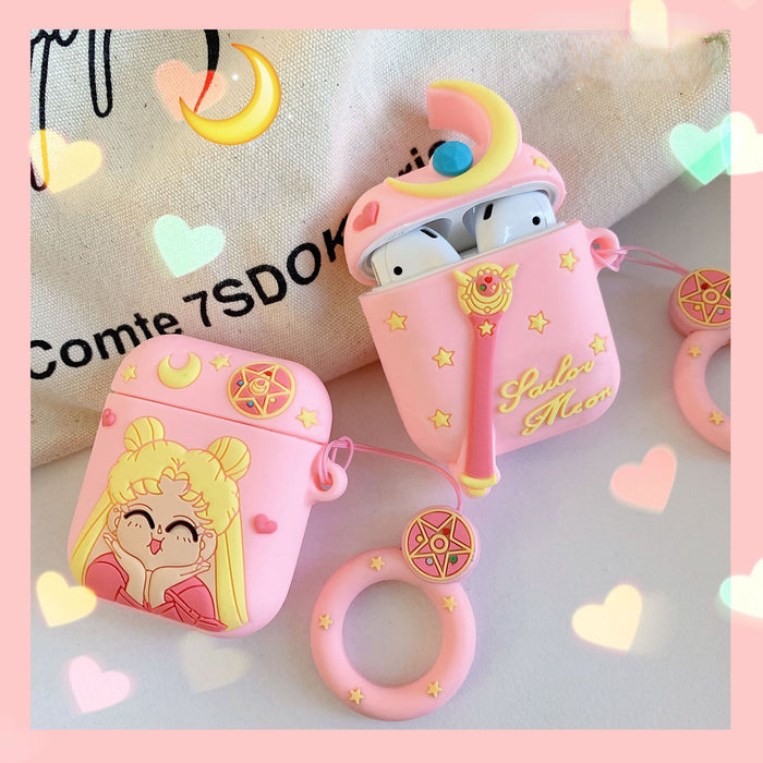 Wholesale Headphone Case Silicone Cute Pink Cartoon Airpods1/2 Protective Cover JDC-EPC-YSD022