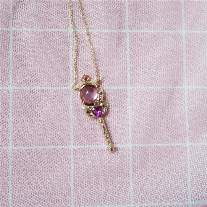 Wholesale Necklace Alloy Cute Girl Sakura Magic Wand MOQ≥2 JDC-NE-LingS001