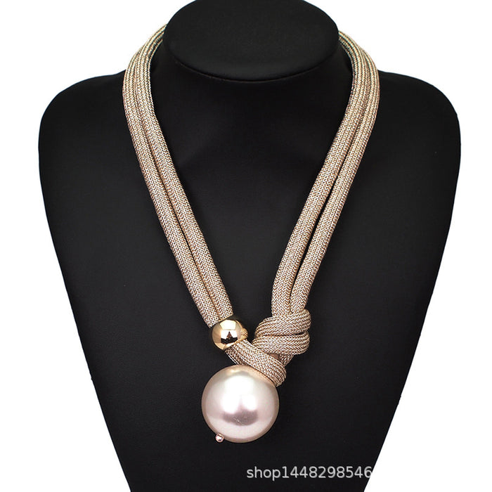 Wholesale Long Pearl Exaggerated Temperament Versatile Necklace Adjustable JDC-NE-HSD001