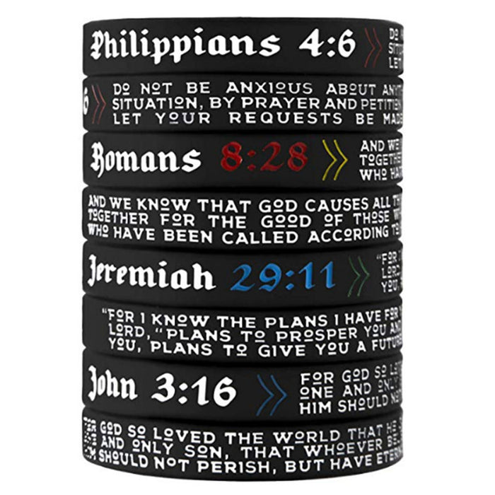 Wholesale Power of Faith Christian Bible verse Silicone Bracelet MOQ≥2 JDC-BT-HanJ010