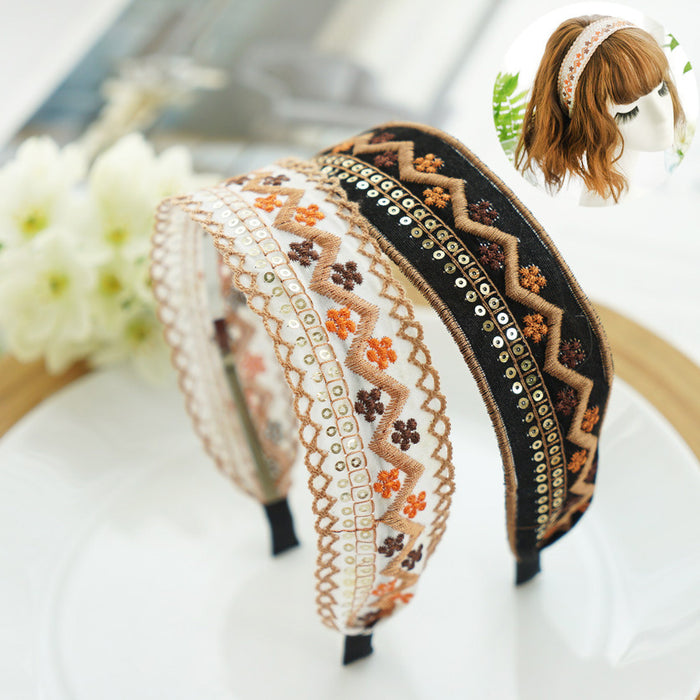 Jewelry WholesaleWholesale embroidery lace wind suede floral fabric hair band JDC-HD-Youp001 Headband 有派 %variant_option1% %variant_option2% %variant_option3%  Factory Price JoyasDeChina Joyas De China