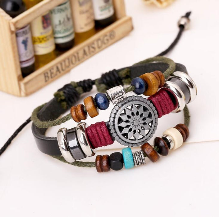 Wholesale Personality European and American Turquoise Blue Eyes Men's Bracelet JDC-BT-LvY001