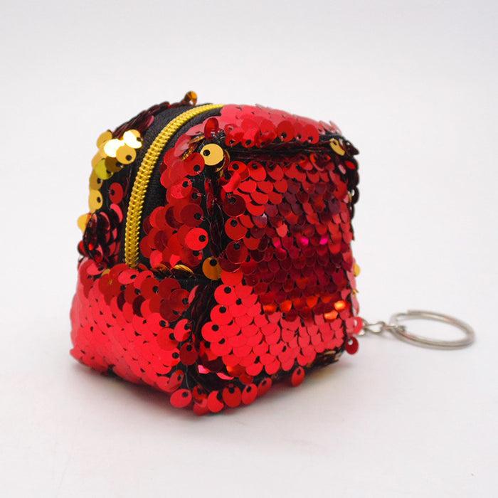 Wholesale square two-color double-sided reversible sequin coin purse JDC-WT-YueC003