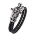 Jewelry WholesaleWholesale Men's Leather Braided Rope Cross Skull Stainless Steel Bracelet JDC-BT-RShen020 Bracelet 日盛 %variant_option1% %variant_option2% %variant_option3%  Factory Price JoyasDeChina Joyas De China