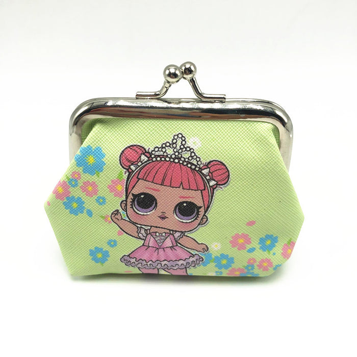 Wholesale digital printing coin purse women short mouth gold bag children MOQ≥3 JDC-HB-Canglv005