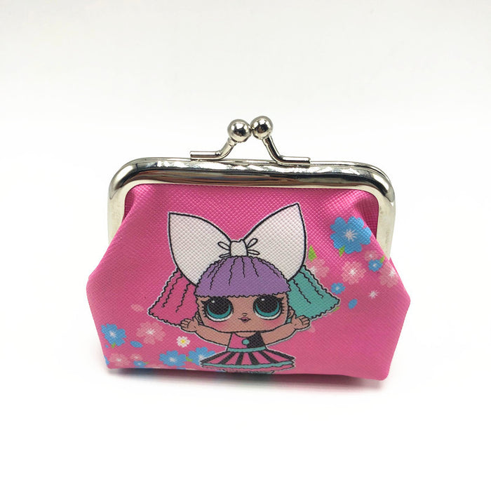 Wholesale digital printing coin purse women short mouth gold bag children MOQ≥3 JDC-HB-Canglv005