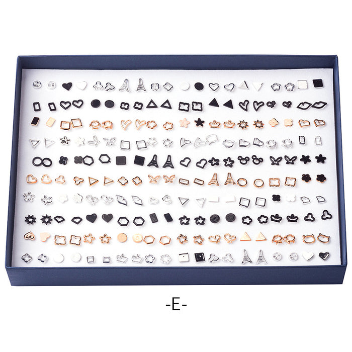 Wholesale 100 Pairs Boxed Stud Earrings Soft Pottery Drip Oil JDC-ES-Mdd014