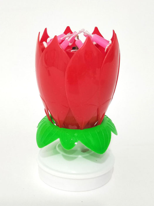 Wholesale Happy Birthday Music Spinning Electronic Lotus Candle JDC-CD-WCheng001