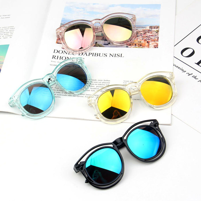 Jewelry WholesaleWholesale Double Border Hollow Colorful Baby Sunglasses Color JDC-SG-ShuaiR001 Sunglasses 帅睿 %variant_option1% %variant_option2% %variant_option3%  Factory Price JoyasDeChina Joyas De China