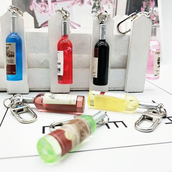 Wholesale Keychains For Backpacks acrylic wine bottle keychain MOQ≥10 JDC-KC-YY032