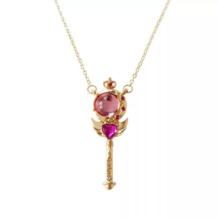 Wholesale Necklace Alloy Cute Girl Sakura Magic Wand MOQ≥2 JDC-NE-LingS001