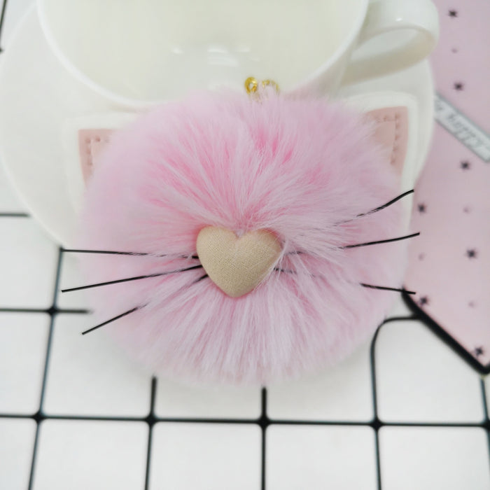 Jewelry WholesaleWholesale rex rabbit fur cat keychain MOQ≥10 JDC-KC-YZ012 Keychains 永泽 %variant_option1% %variant_option2% %variant_option3%  Factory Price JoyasDeChina Joyas De China