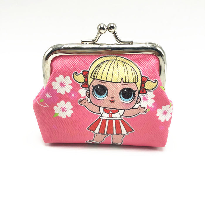 Wholesale digital printing coin purse women short mouth gold bag children MOQ≥3 JDC-HB-Canglv005