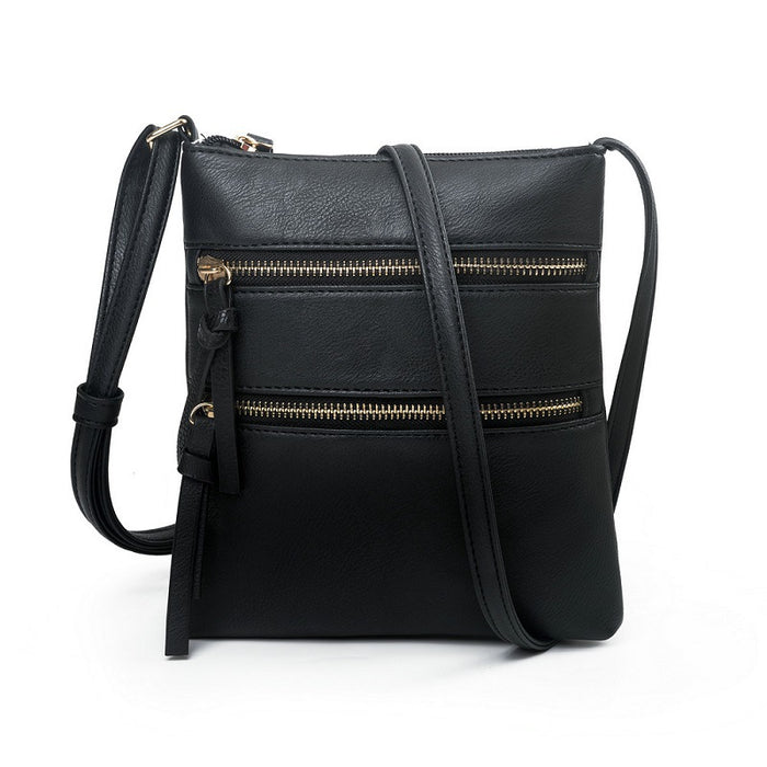 Wholesale Shoulder Bag PU Multifunctional Pocket Double Zipper Vertical Diagonal JDC-SD-Shunl004