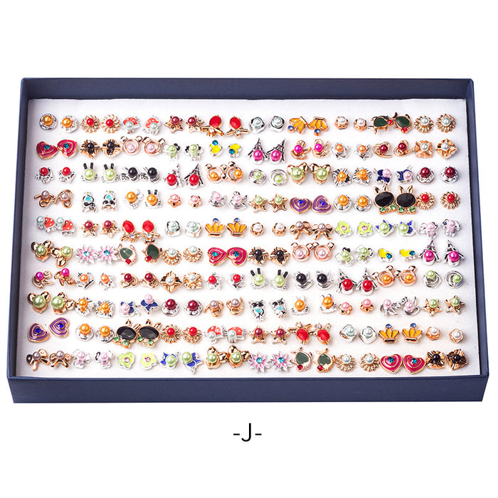 Wholesale 100 Pairs Boxed Stud Earrings Soft Pottery Drip Oil JDC-ES-Mdd014