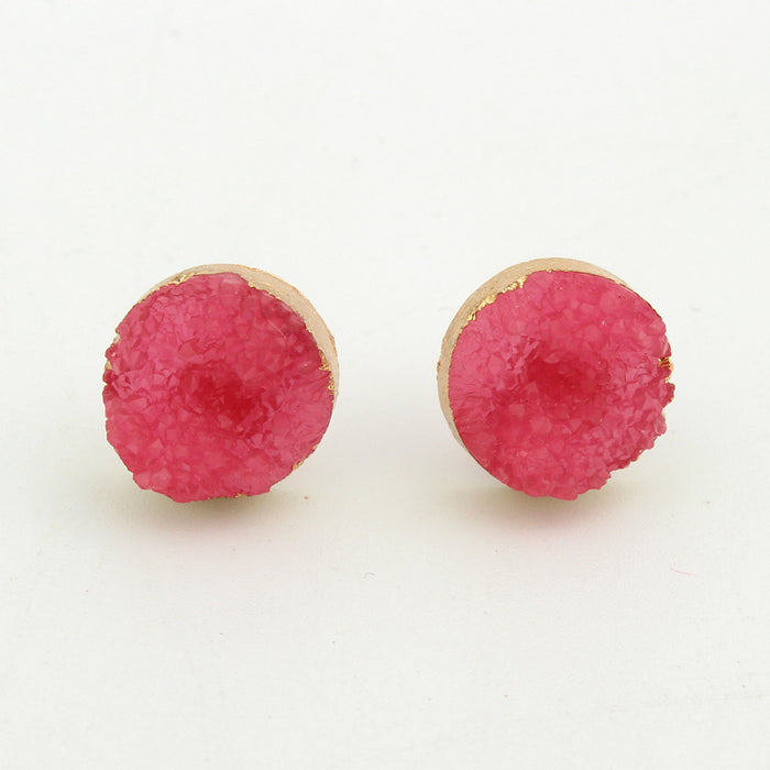 Wholesale Round Resin Earrings MOQ≥3 JDC-ES-Juej005