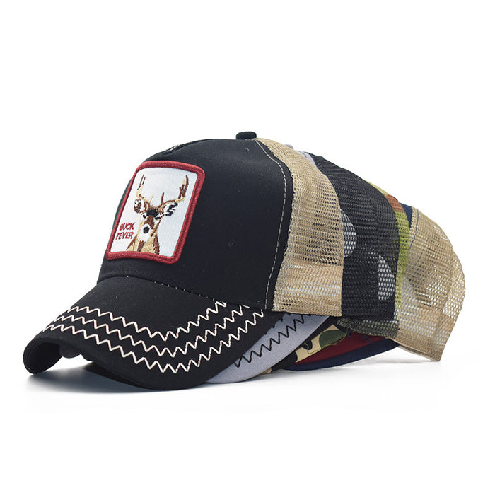 Wholesale animal embroidered mesh cap baseball cap peaked cap MOQ≥2 JDC-FH-EXu004