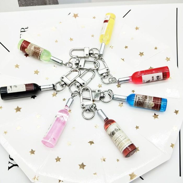 Wholesale Keychains For Backpacks acrylic wine bottle keychain MOQ≥10 JDC-KC-YY032