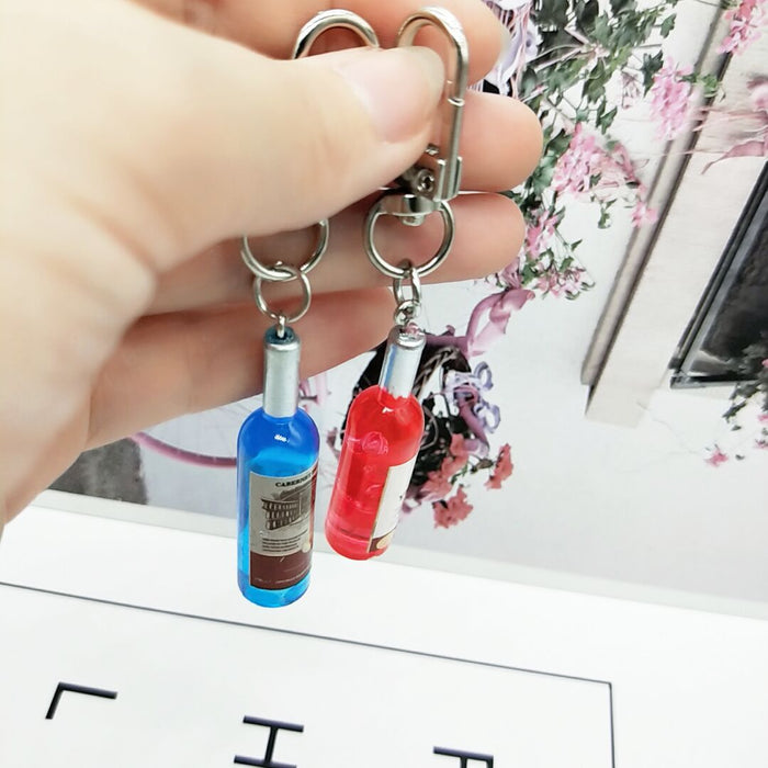 Wholesale Keychains For Backpacks acrylic wine bottle keychain MOQ≥10 JDC-KC-YY032