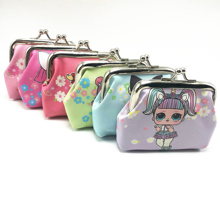 Wholesale digital printing coin purse women short mouth gold bag children MOQ≥3 JDC-HB-Canglv005