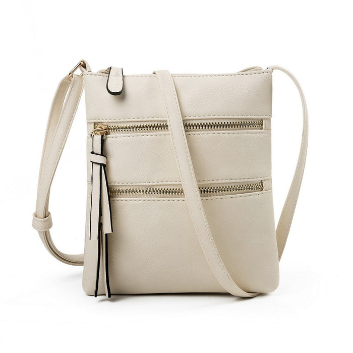 Wholesale Shoulder Bag PU Multifunctional Pocket Double Zipper Vertical Diagonal JDC-SD-Shunl004