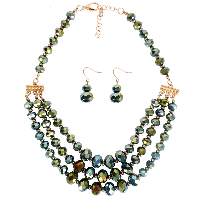 Jewelry WholesaleWholesale Glass Crystal Beaded Multilayer Necklace Earrings Set JDC-NE-TC286 Necklaces 腾层 %variant_option1% %variant_option2% %variant_option3%  Factory Price JoyasDeChina Joyas De China