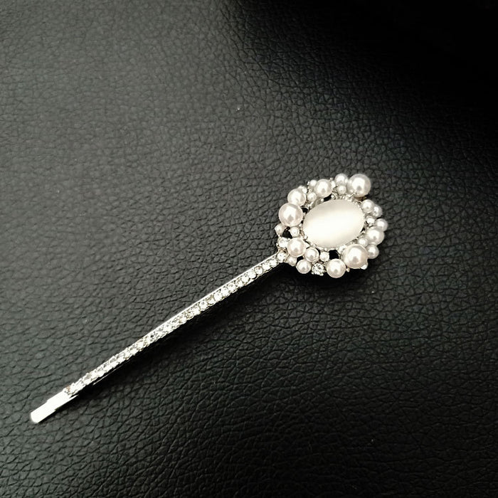 Wholesale Hair Clips Alloy Synthetic Gemstones Imitation Pearls Rhinestones Vintage Ladies JDC-HC-lvH004