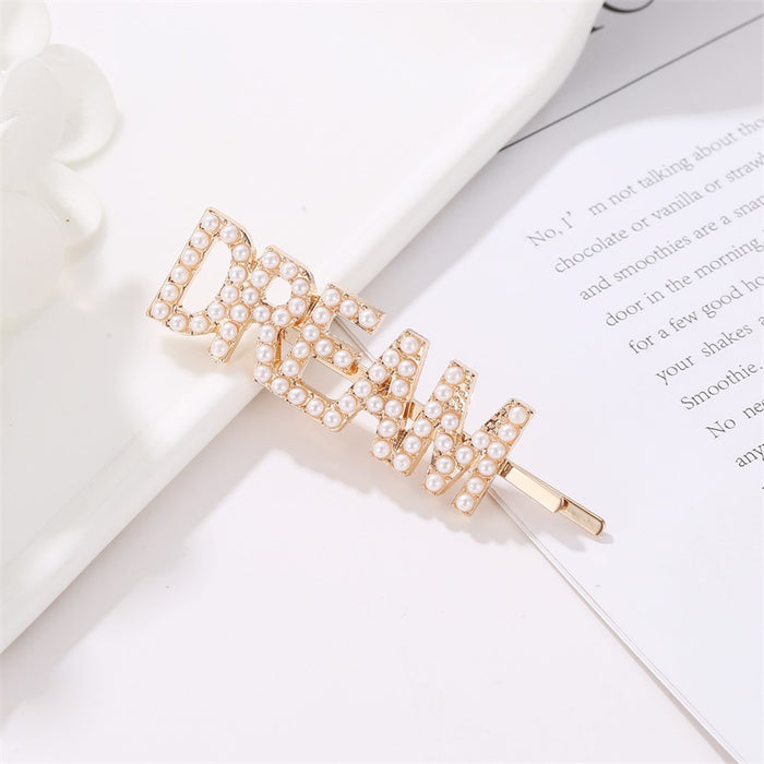 Wholesale Pearl Letter Smiley Hair Clip Liu Yizi Clip JDC-HC-D108