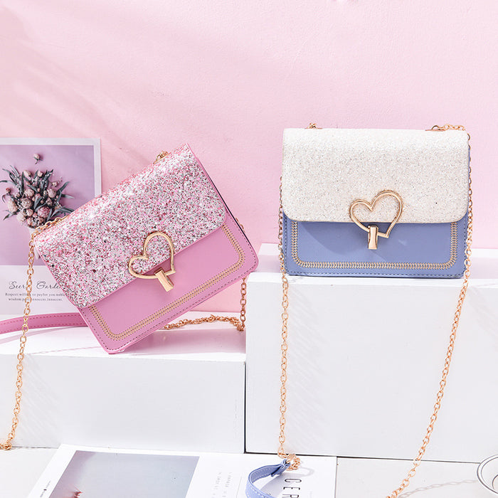 Wholesale Shoulder Bag PU Shiny Love Chain Broadband JDC-SD-Shunl005