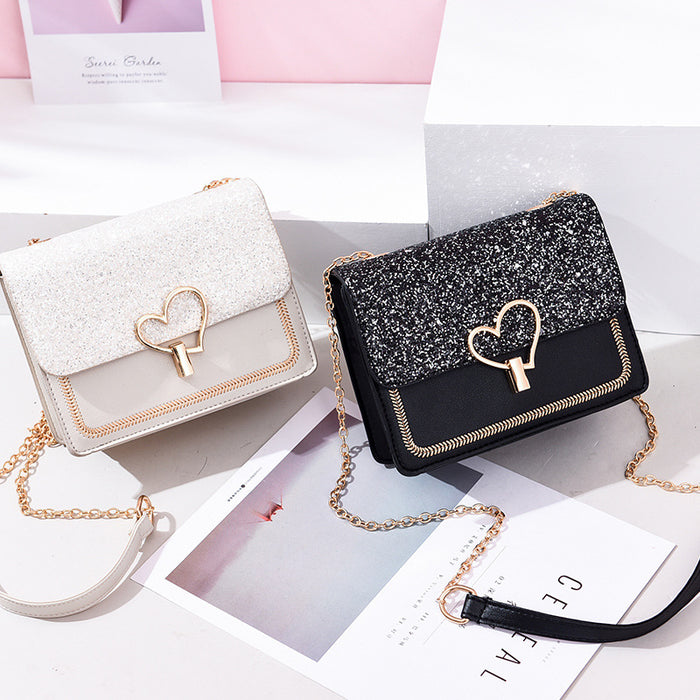 Wholesale Shoulder Bag PU Shiny Love Chain Broadband JDC-SD-Shunl005