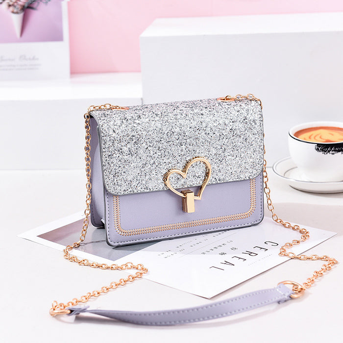 Wholesale Shoulder Bag PU Shiny Love Chain Broadband JDC-SD-Shunl005