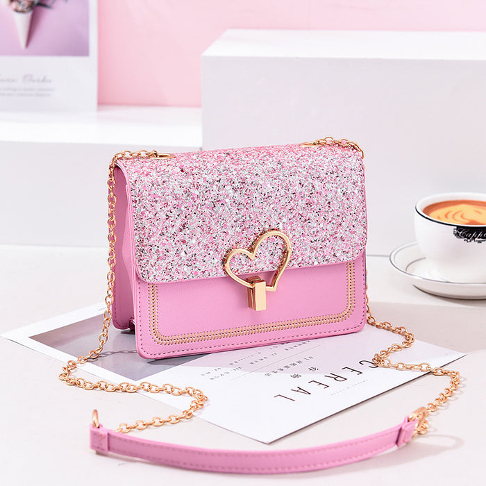 Wholesale Shoulder Bag PU Shiny Love Chain Broadband JDC-SD-Shunl005