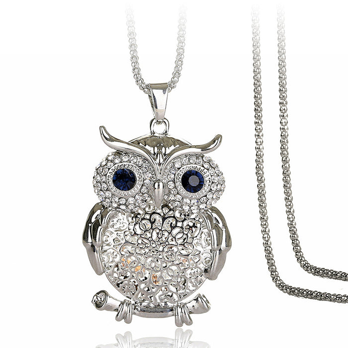 Jewelry WholesaleWholesale Owl Diamond Sweater Chain Long Necklace JDC-NE-YouH003 Necklaces 优鸿 %variant_option1% %variant_option2% %variant_option3%  Factory Price JoyasDeChina Joyas De China