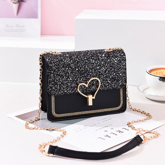 Wholesale Shoulder Bag PU Shiny Love Chain Broadband JDC-SD-Shunl005