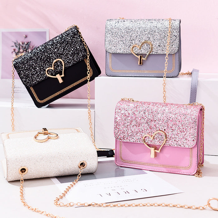 Wholesale Shoulder Bag PU Shiny Love Chain Broadband JDC-SD-Shunl005