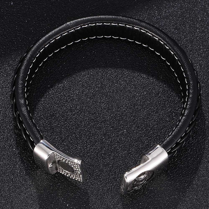 Jewelry WholesaleWholesale Owl Braided Leather Stainless Steel Bracelet JDC-BT-RShen022 Bracelet 日盛 %variant_option1% %variant_option2% %variant_option3%  Factory Price JoyasDeChina Joyas De China