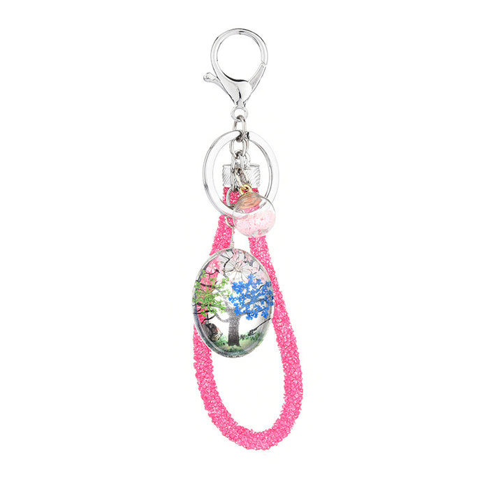 Wholesale Gypsophila Dried Flower Plant Butterfly Keychain Bag Accessories MOQ≥3 JDC-KC-XLu002
