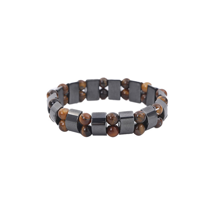 Wholesale Black Gallstone Tiger Eye Bracelet Hand Beaded Adult Men JDC-BT-JiuL003