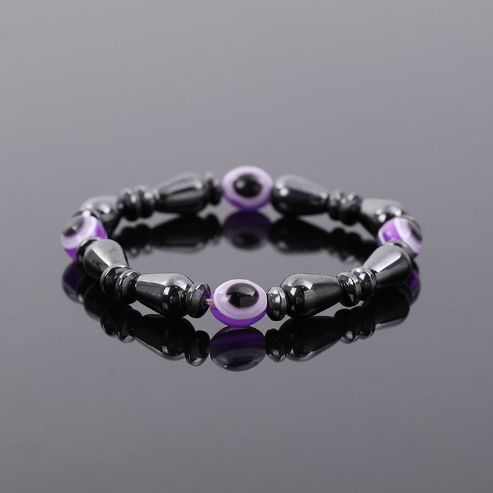 Wholesale purple eye beads black gallstone bracelet JDC-BT-JiuL008