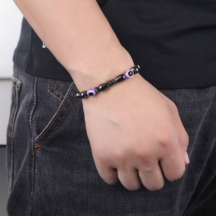 Wholesale purple eye beads black gallstone bracelet JDC-BT-JiuL008