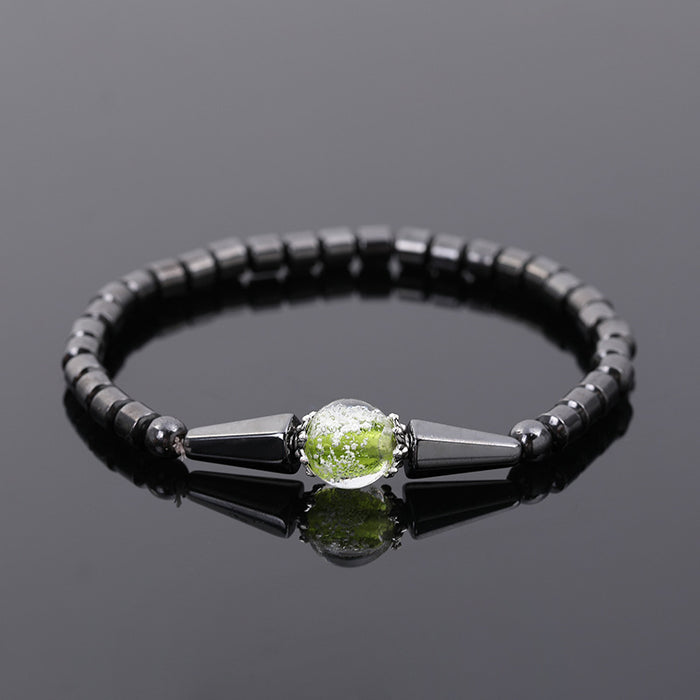 Wholesale Black Gallstone Luminous Bead Anklet JDC-AS-JIai002