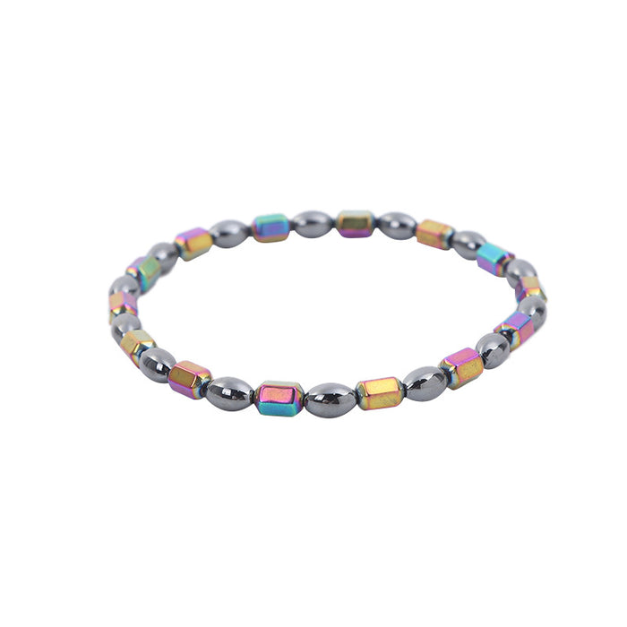 Wholesale AB Color Black Gallstone Elastic Hand Beaded Streamer Anklet JDC-AS-JIai004