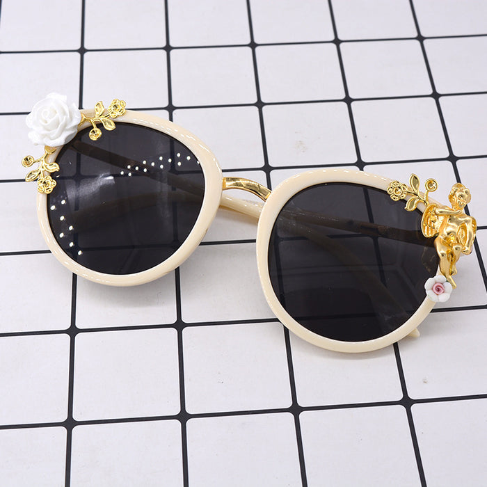 Jewelry WholesaleWholesale Baroque stereoscopic ceramic flower angel sunglasses JDC-SG-NT011 Sunglasses 妮头 %variant_option1% %variant_option2% %variant_option3%  Factory Price JoyasDeChina Joyas De China