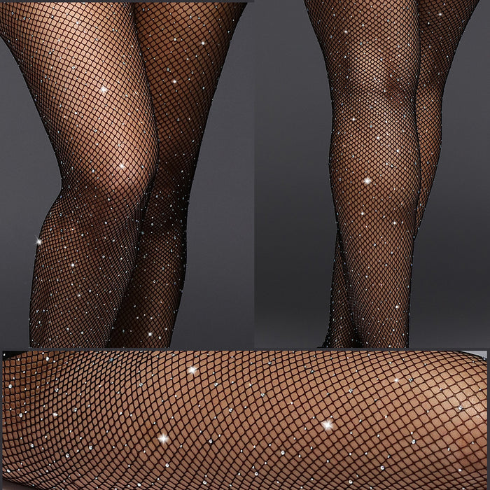 Wholesale Thin Mesh Sexy Fun Fishing Net Full Drilling Stockings MOQ≥3 JDC-SK-ZuoS001