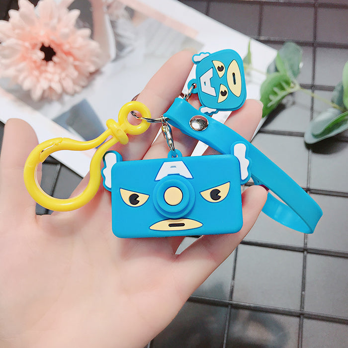 Wholesale cute glue pvc soft glue doll cartoon camera car keychain JDC-KC-SCheng027